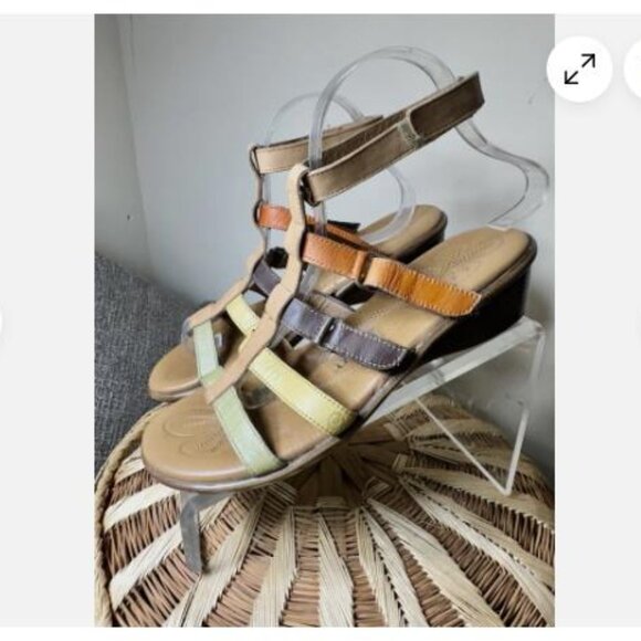 Womens Born Multi Color Strappy Ankle Strap Leather Comfort Sandals Size 8 - Picture 2 of 6